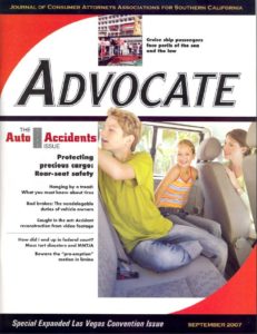 Journal of Consumer Attorneys Associations for Southern California Sept 2010